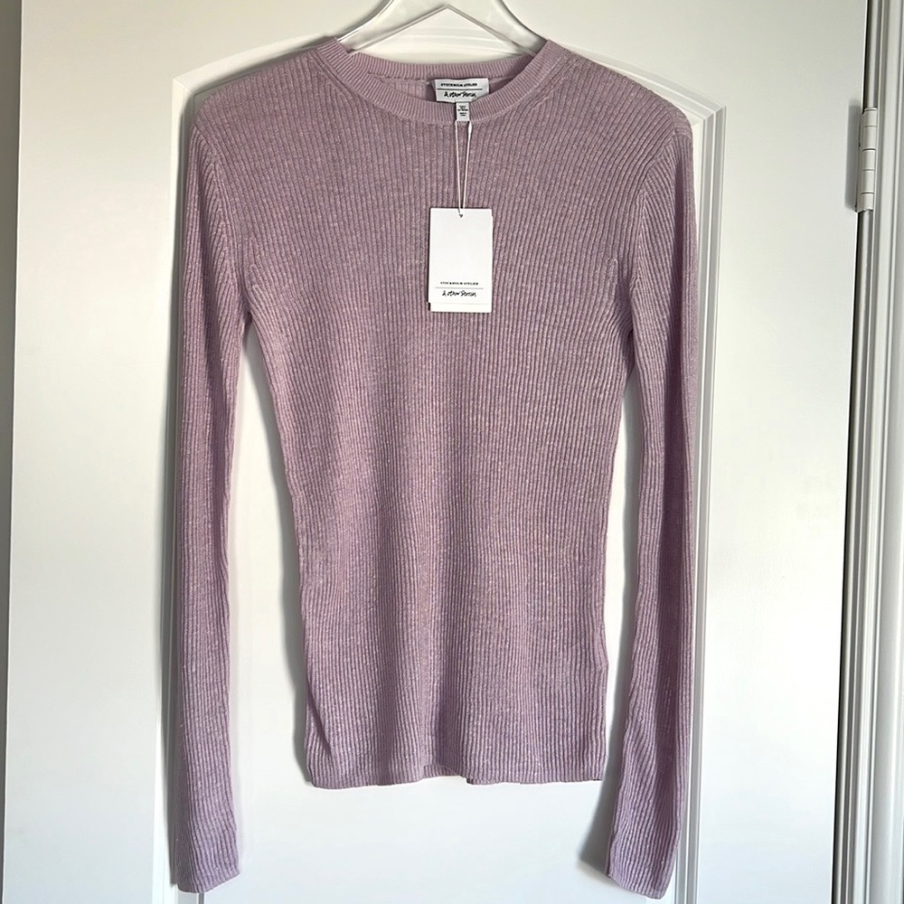& Other Stories Stockholm Atelier Purple Rib Knit Sweater